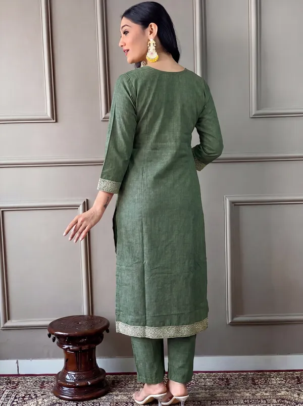 Green_Cotton_Straight_Embroidered_Kurta_Set_For_Women