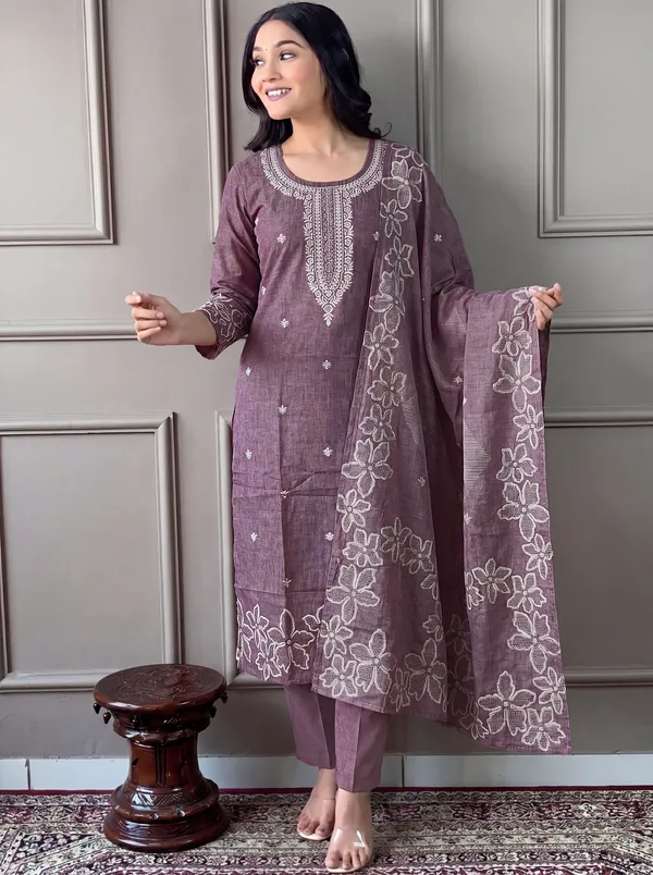 Purple_Cotton_Straight_Embroidered_Kurta_Set_For_Women