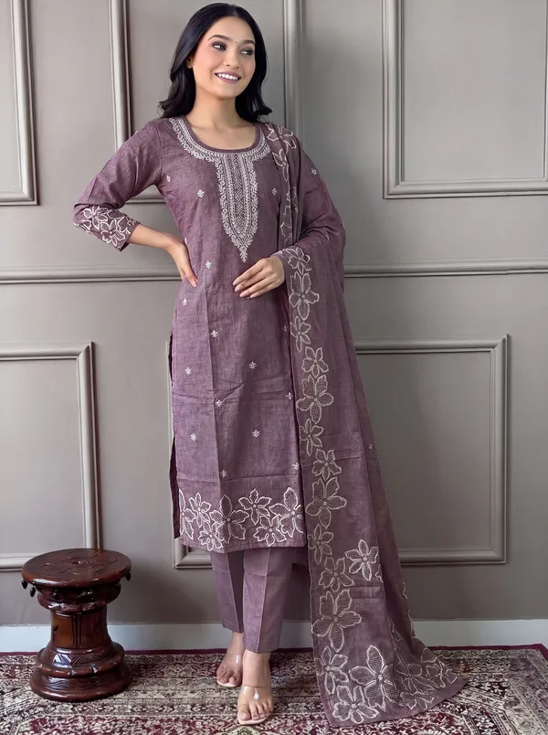 Purple_Cotton_Straight_Embroidered_Kurta_Set_For_Women