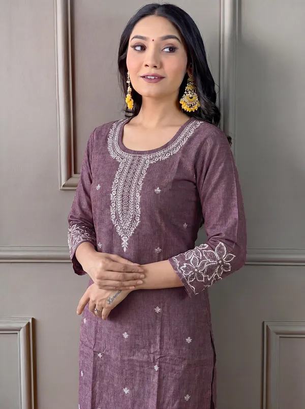 Purple_Cotton_Straight_Embroidered_Kurta_Set_For_Women