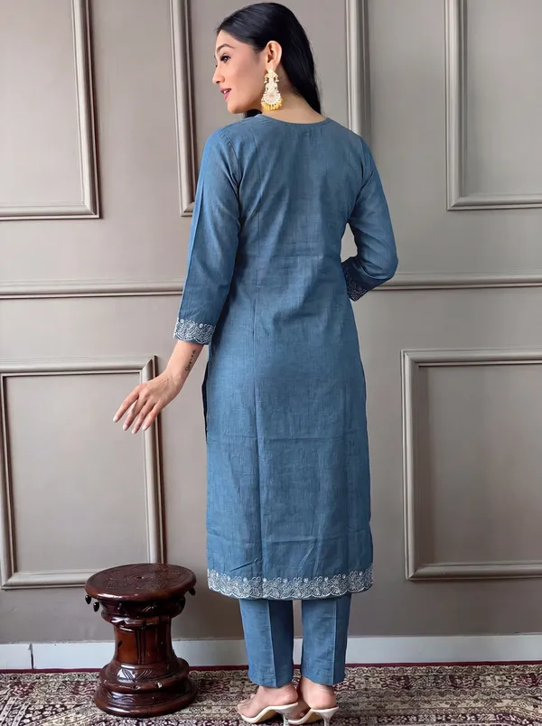 Blue_Cotton_Straight_Embroidered_Kurta_Set_For_Women