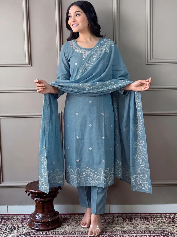 Blue_Cotton_Straight_Embroidered_Kurta_Set_For_Women