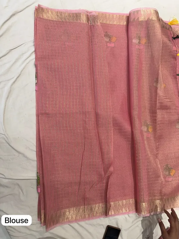 Pink_Mix_Chiffon_Floral_Print_Saree_With_Blouse_For_Women