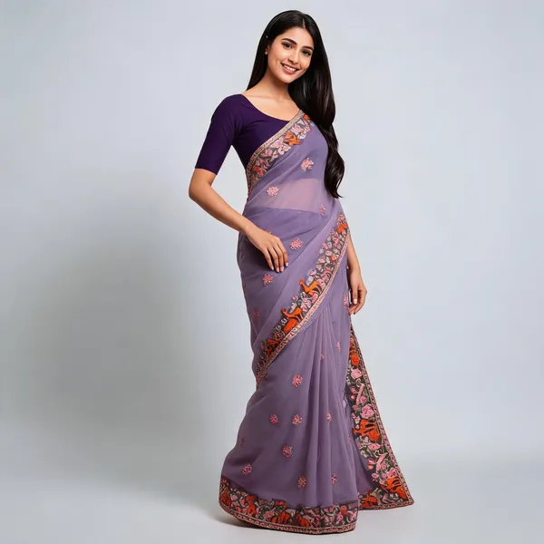 Purple_Mix_Chiffon_Embroidered_Saree_With_Blouse_For_Women