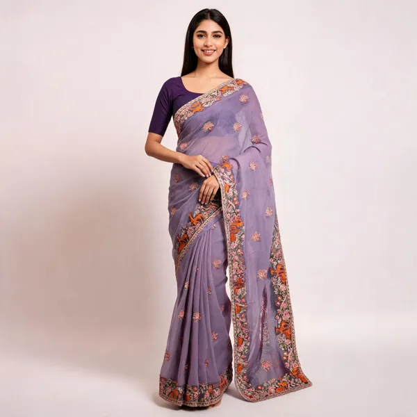 Purple_Mix_Chiffon_Embroidered_Saree_With_Blouse_For_Women