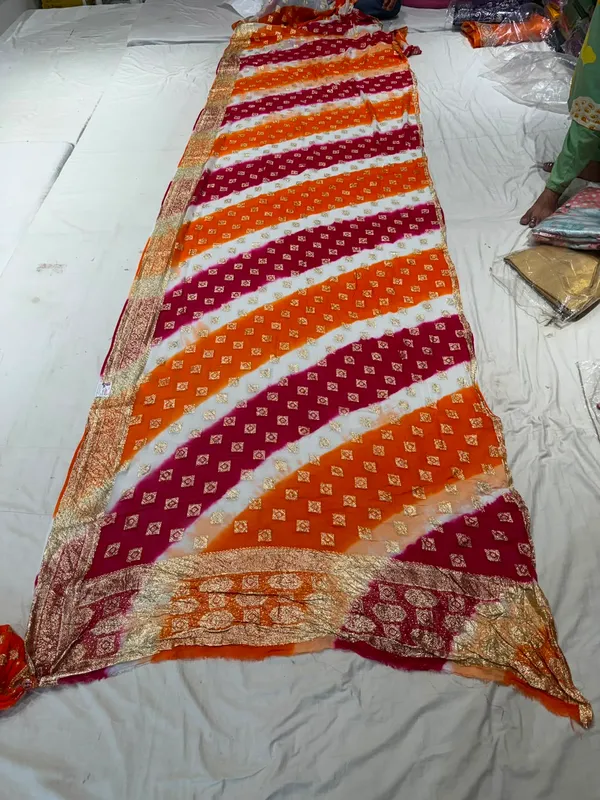 Orange_Mix_Chiffon_Embellished_Saree_With_Blouse_For_Women