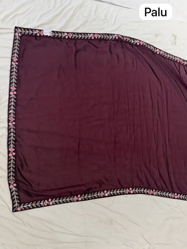 Maroon_Mix_Chiffon_Embroidered_Saree_With_Blouse_For_Women