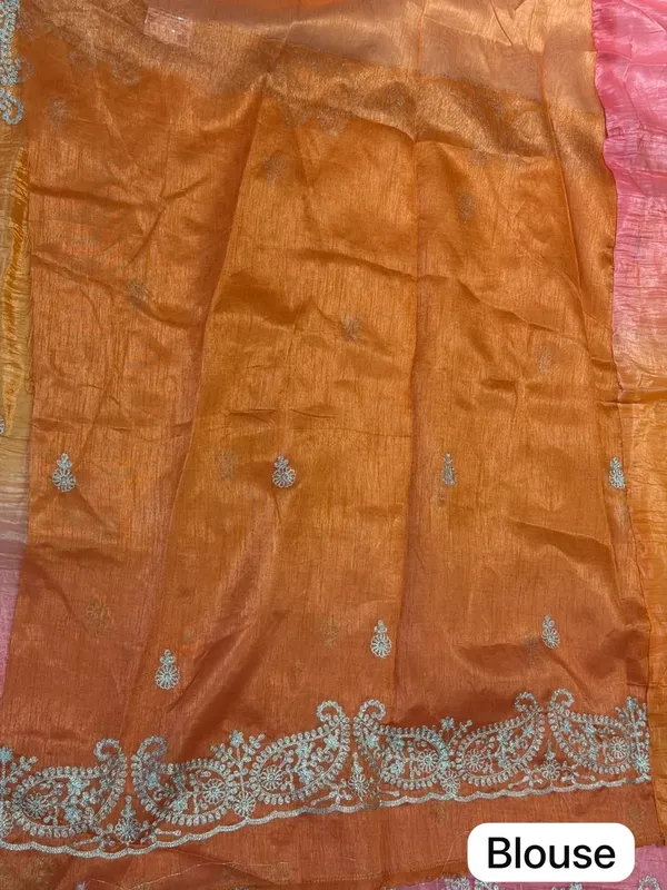 Orange_Pink_Ombre_Mix_Chiffon_Embroidered_Saree_For_Women