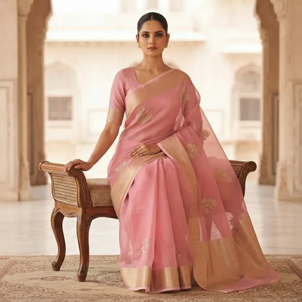 Pink_Mix_Chiffon_Floral_Woven_Saree_With_Blouse_For_Women