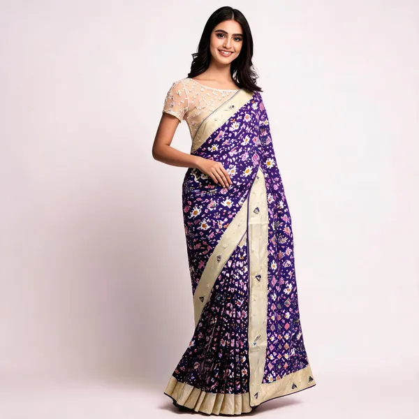 Purple_Mix_Chiffon_Printed_Saree_With_Blouse_For_Women