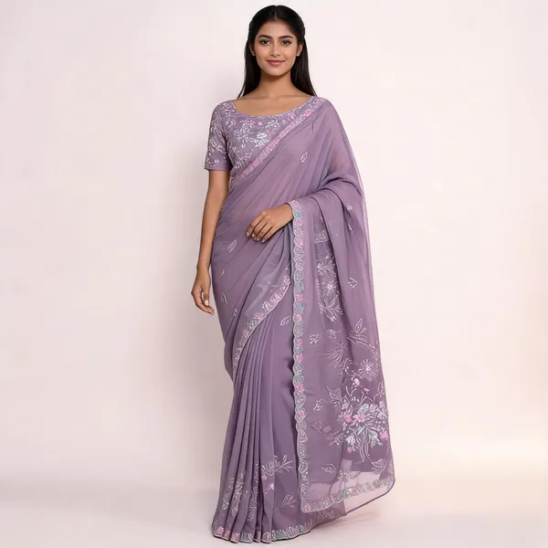 Lavender_Mix_Chiffon_Embroidered_Saree_With_Blouse_For_Women