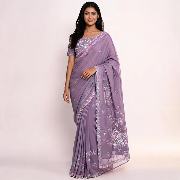 Lavender_Mix_Chiffon_Embroidered_Saree_With_Blouse_For_Women