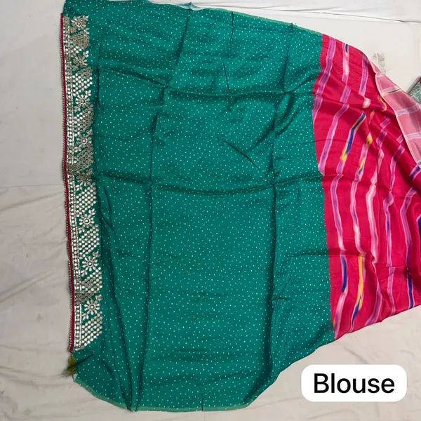 Multicolor_Mix_Chiffon_Bandhani_Print_Saree_With_Blouse_For_Women