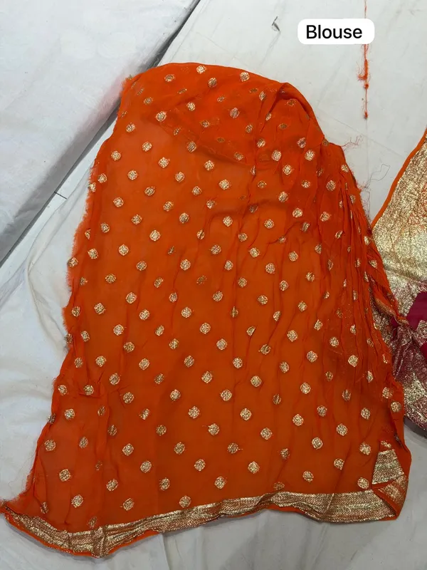 Orange_Mix_Chiffon_Embellished_Saree_With_Blouse_For_Women