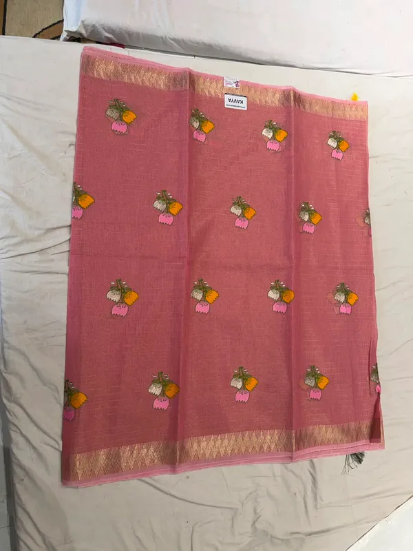 Pink_Mix_Chiffon_Floral_Print_Saree_With_Blouse_For_Women