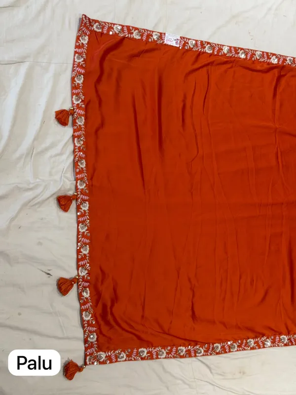Orange_Mix_Chiffon_Embroidered_Saree_With_Blouse_For_Women