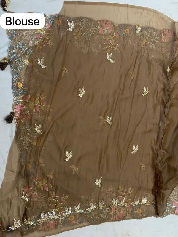 Brown_Mix_Chiffon_Embroidered_Saree_With_Blouse_For_Women