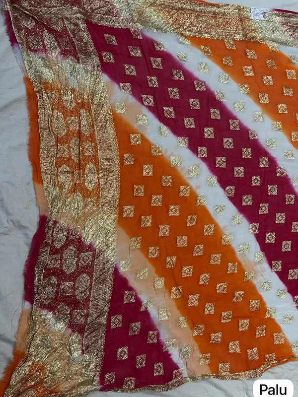 Orange_Mix_Chiffon_Embellished_Saree_With_Blouse_For_Women
