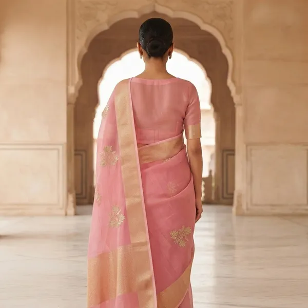 Pink_Mix_Chiffon_Floral_Woven_Saree_With_Blouse_For_Women