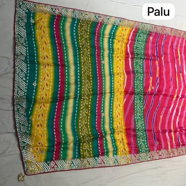 Multicolor_Mix_Chiffon_Bandhani_Print_Saree_With_Blouse_For_Women