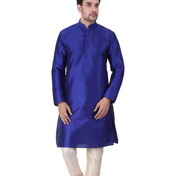 Navy_Blue_Woven_Regular_Fit_Kurta_for_Men