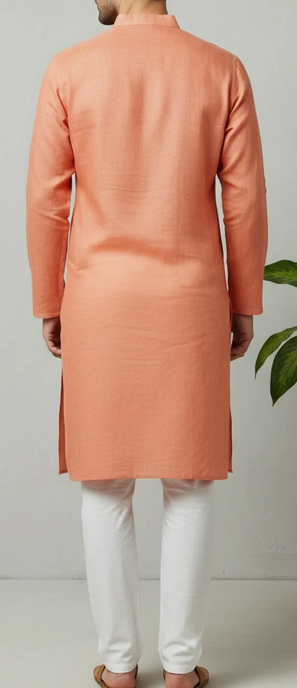 Peach_Straight_Kurta_for_Men