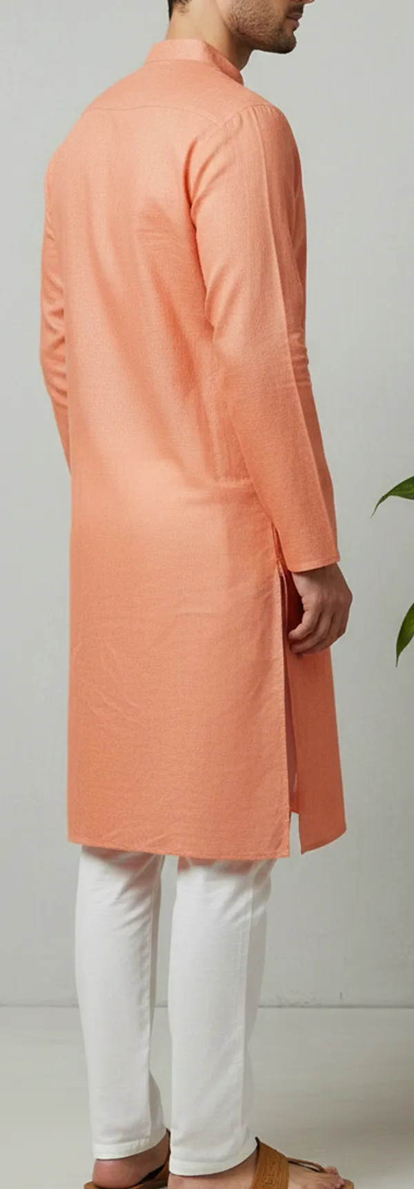 Peach_Straight_Kurta_for_Men
