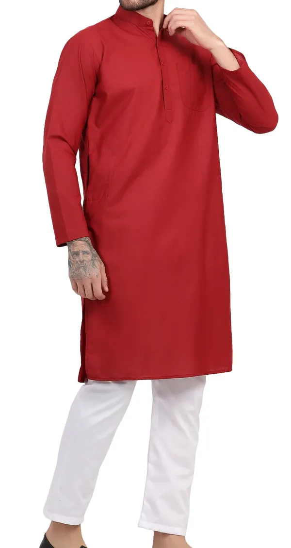 Red_Solid_Straight_Kurta_for_Men