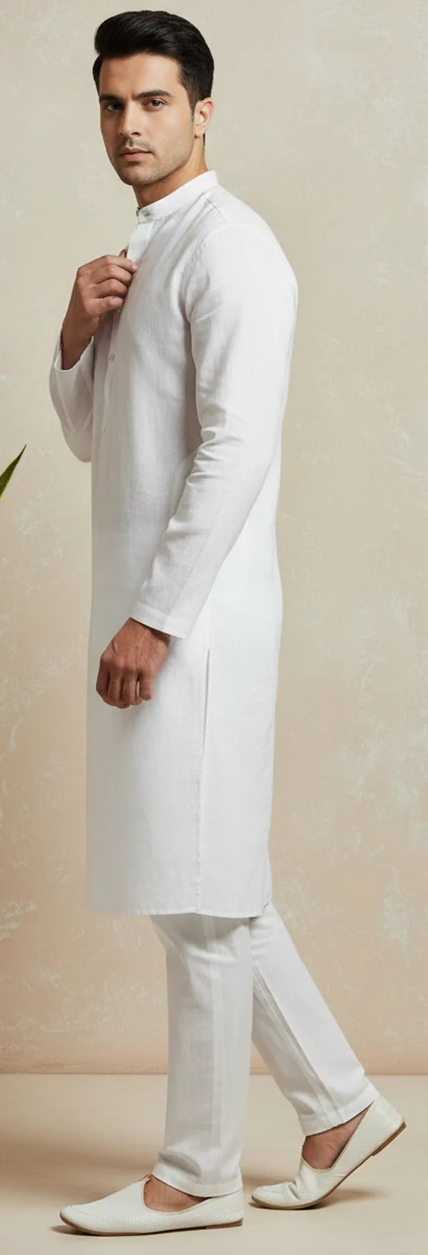 White_Textured_Straight_Kurta_Set_for_Men