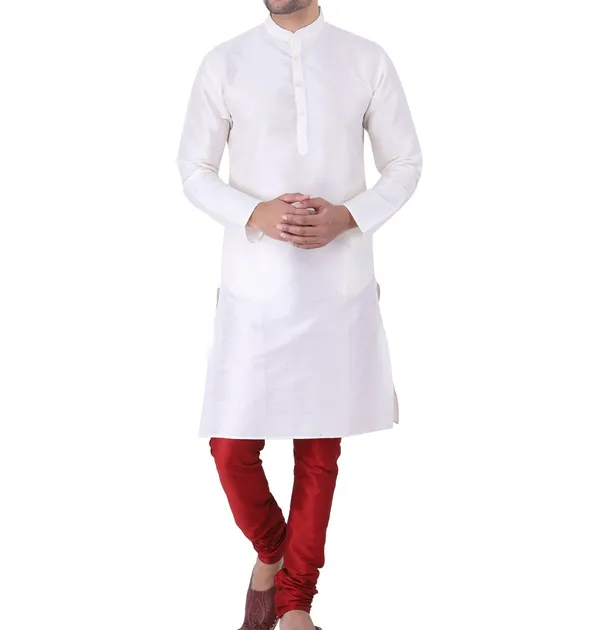 White_Straight_Fit_Kurta_For_Men