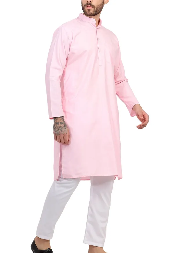 Pink_Cotton_Straight_Kurta_for_Men