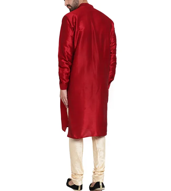 Red_Festive_Straight_Kurta_Set_for_Men