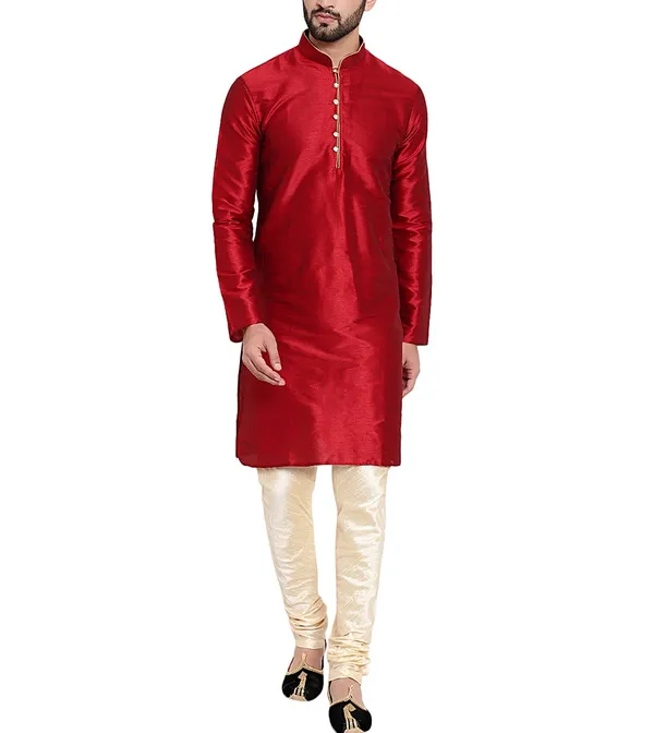 Red_Festive_Straight_Kurta_Set_for_Men