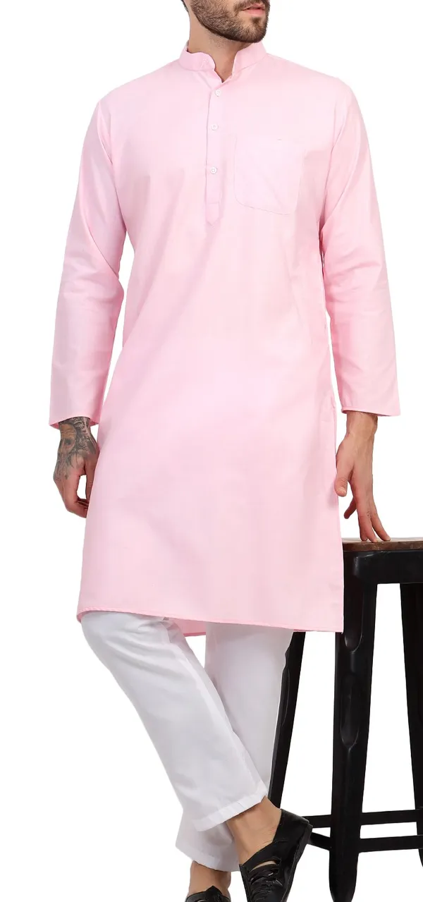 Pink_Cotton_Straight_Kurta_for_Men
