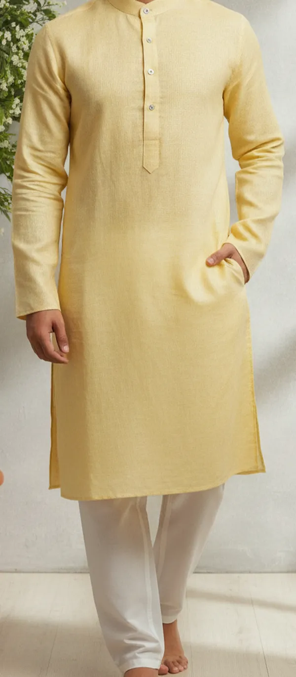 Yellow_Solid_Straight_Kurta_for_Men