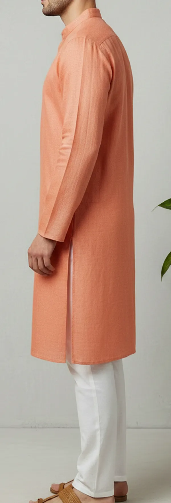 Peach_Straight_Kurta_for_Men