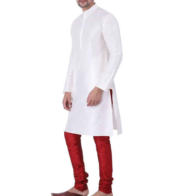 White_Straight_Fit_Kurta_For_Men