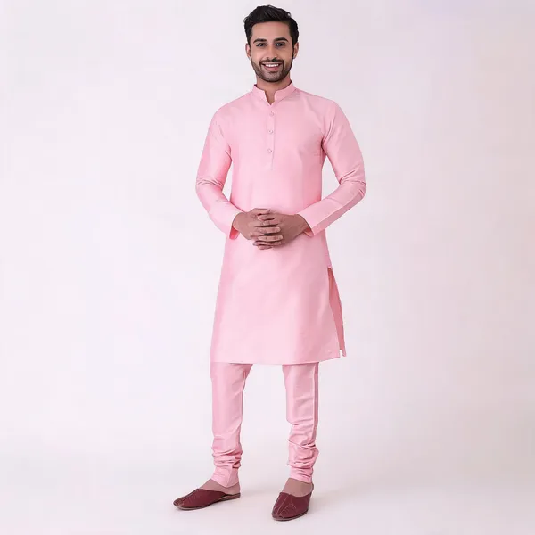 Pink_Art_Silk_Straight_Kurta_Pajama_Set_For_Men