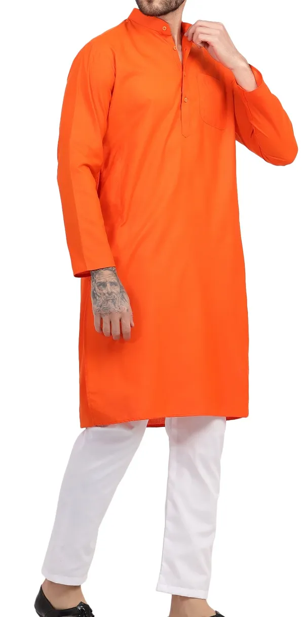 Orange_Straight_Kurta_for_Men