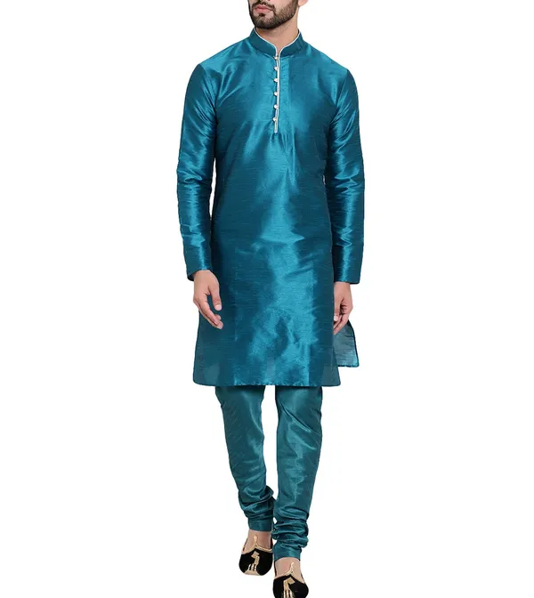 Teal_Traditional_Kurta_Pajama_Set_for_Men