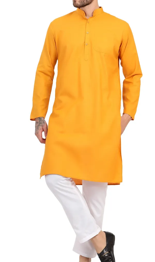 Orange_Solid_Straight_Kurta_for_Men