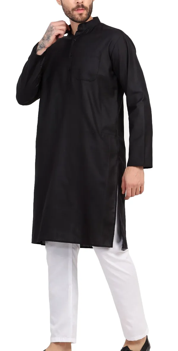 Black_Straight_Fit_Mandarin_Collar_Kurta_for_Men