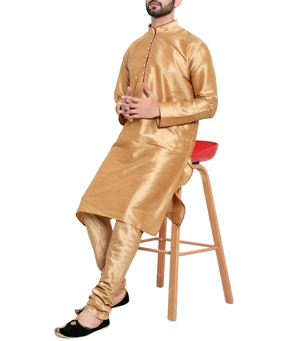 Gold_Silk_Straight_Fit_Kurta_Pajama_Set_for_Men