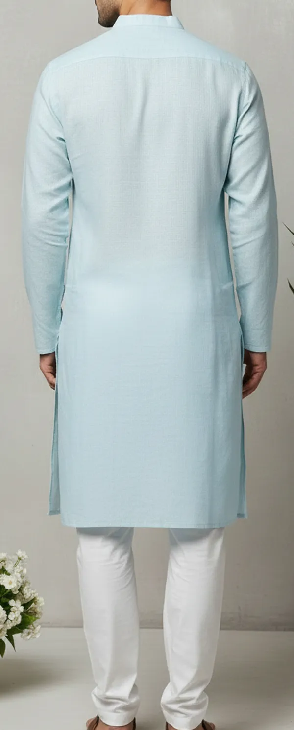 Light_Blue_Cotton_Straight_Kurta_For_Men