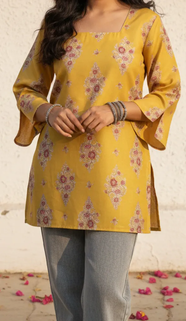 Yellow_Printed_Straight_Kurti_for_Women