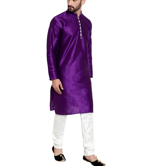 Purple_Silk_Straight_Kurta_for_Men