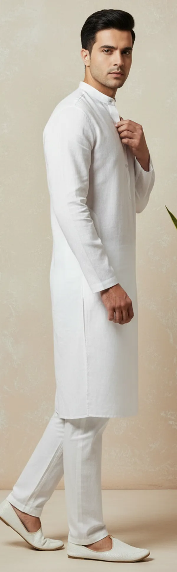 White_Textured_Straight_Kurta_Set_for_Men