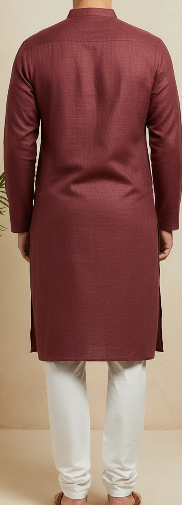 Maroon_Textured_Straight_Kurta_for_Men