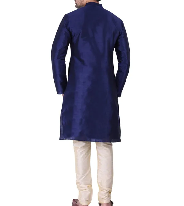 Navy_Blue_Woven_Regular_Fit_Kurta_for_Men