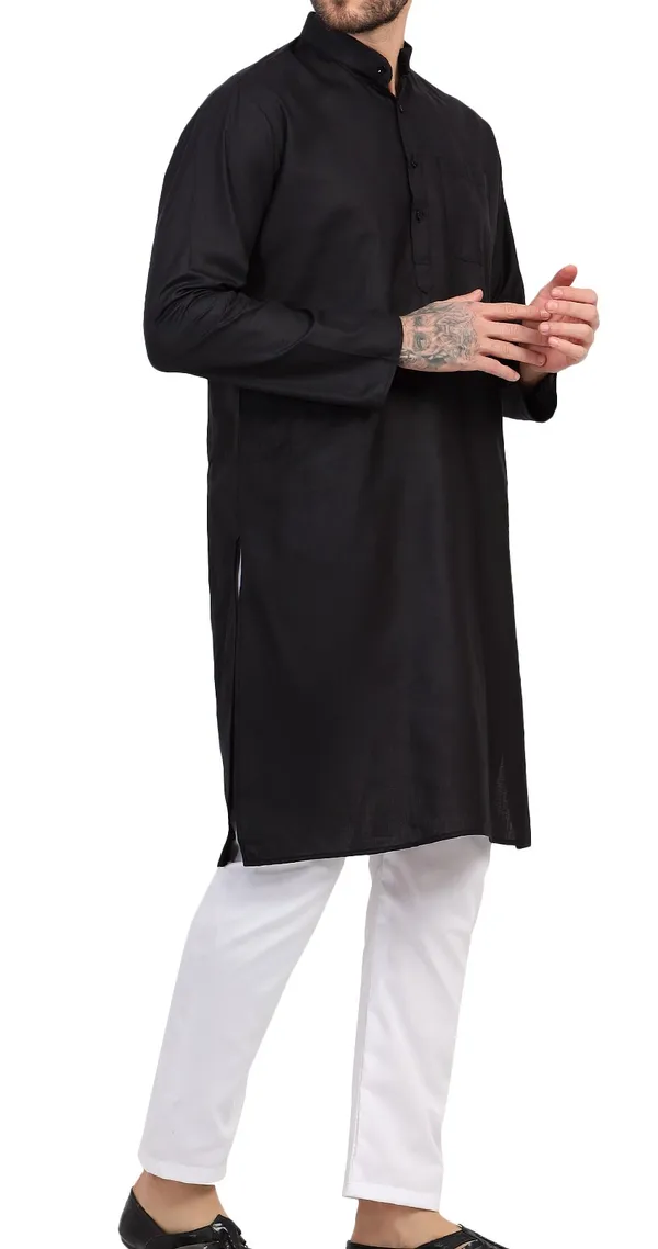 Black_Straight_Fit_Mandarin_Collar_Kurta_for_Men